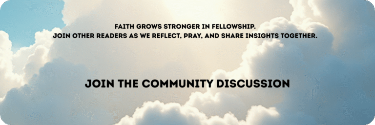 Faith grows strong in fellowship banner with Join the community discussion and linked to the community forums.